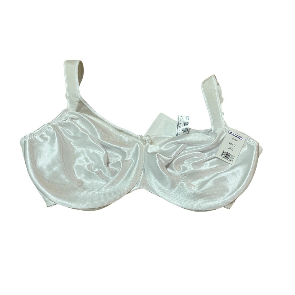Glamorise MagicLift Full Figure Support Bra 9195 White 38G Wire-Free Bra NWT - Picture 1 of 6